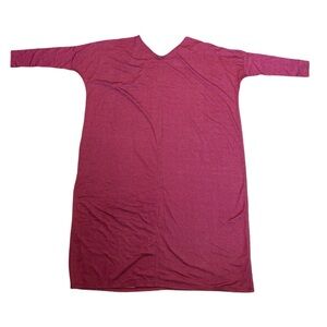 Yana K One Size Baby French Terry Poncho Tunic Dress Burgundy NWT